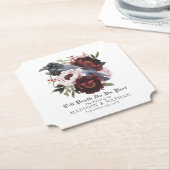 ロマンチックなゴシック様式の水彩彫刻フローラ結婚ズ ペーパーコースター (アングル)