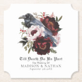 ロマンチックなゴシック様式の水彩彫刻フローラ結婚ズ ペーパーコースター (正面)