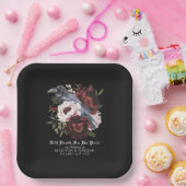 ロマンチックなゴシック様式の水彩彫刻フローラ結婚ズ ペーパープレート (パーティー)