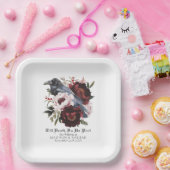 ロマンチックなゴシック様式の水彩彫刻フローラ結婚ズ ペーパープレート (パーティー)