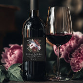 ロマンチックなゴシック様式の水彩彫刻フローラ結婚ズ ワインラベル