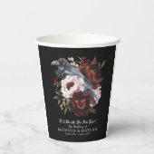 ロマンチックなゴシック様式の水彩彫刻フローラ結婚ズ 紙コップ (裏面)