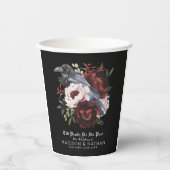 ロマンチックなゴシック様式の水彩彫刻フローラ結婚ズ 紙コップ (正面)