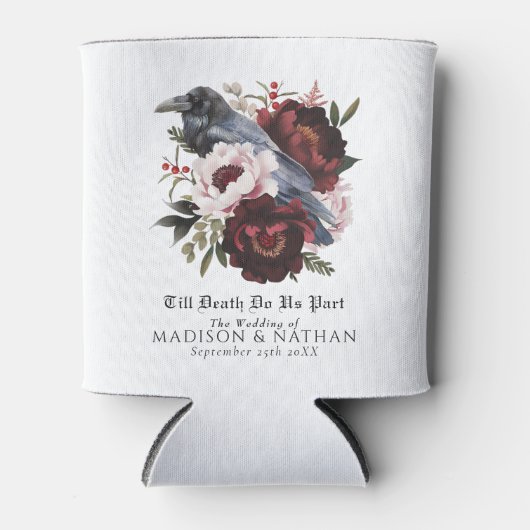 ロマンチックなゴシック様式の水彩彫刻フローラ結婚ズ 缶クーラー (正面)