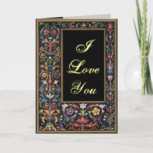 ロマンチックなゴシック様式の照明付きグリーティングカード カード (正面)