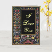 ロマンチックなゴシック様式の照明付きグリーティングカード カード (黄色い花)