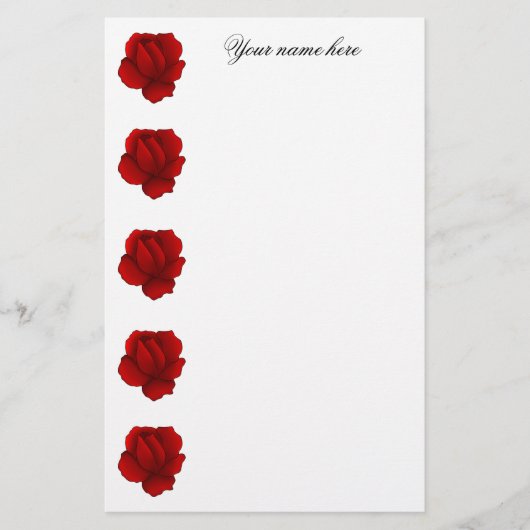 ロマンチックなゴシック色の赤いバラ 便箋 (正面)