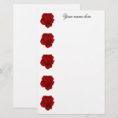 ロマンチックなゴシック色の赤いバラ 便箋 (正面/裏面)