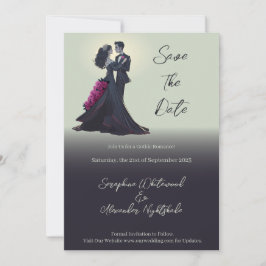 ロマンチックなゴシッミニマルク愛好家がデートを保存 招待状