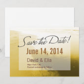 ロマンチックなゴールデンビーチの結婚式予告 招待状 (正面/裏面)