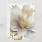 ロマンチックなゴールデンフラワー誕生日招待状 招待状 (裏面)