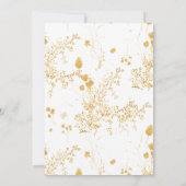 ロマンチックなゴールデンフローラ結婚書道 招待状 (裏面)