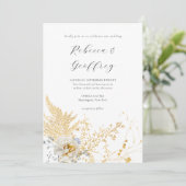 ロマンチックなゴールデンフローラ結婚書道 招待状 (スタンド正面)