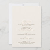 ロマンチックなゴールドとアイボリーの卒業祝い 招待状 (裏面)