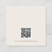 ロマンチックなゴールドとアイボリーのQRコード ウェディング詳細 エンクロージャーカード (裏面)