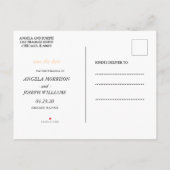 ロマンチックなゴールドの花柄 ネイビーブルー  結婚式のご案内 案内ポストカード (裏面)