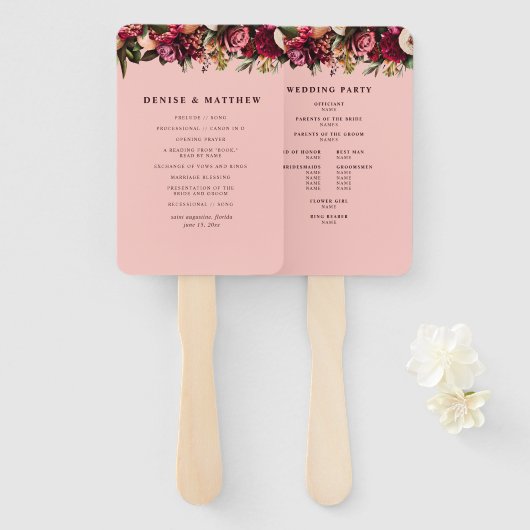 ロマンチックなゴールドの菊のピンクのレース ハンドファン (正面&裏面)