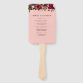 ロマンチックなゴールドの菊のピンクのレース ハンドファン (正面)