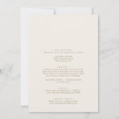 ロマンチックなゴールドカリグラフィーアイボリー結婚式の披露宴 招待状 (裏面)