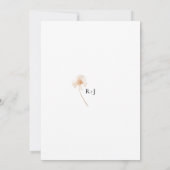 ロマンチックなゴールド & ブッシュの押し花 ウェディング 招待状 (裏面)