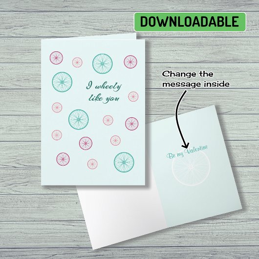 ロマンチックなサイクリングプンバレンタイン シーズンカード