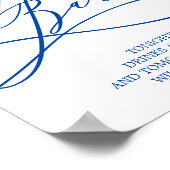 ロマンチックなサファイアブルー書道オープンバー標識 ポスター (角)