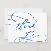 ロマンチックなサファイアブルー結婚フラットサンキューカード 招待状 (正面)