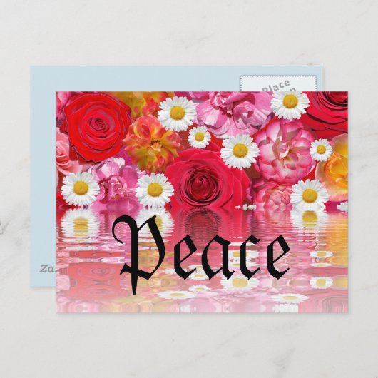 ロマンチックなサファリフローラブライダルシャワーピースデスティニー インビテーションポストカード (正面/裏面)