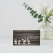ロマンチックなサボテンのダークウッド 名刺 (スタンド正面)