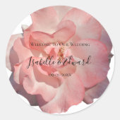 ロマンチックなサンゴバラ結婚フローラ文房具 ラウンドシール (正面)