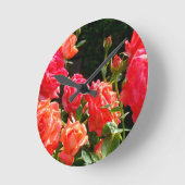 ロマンチックなサンゴバラ ラウンド壁時計 (傾斜)