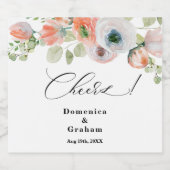 ロマンチックなサンゴ結婚フローラ ビールラベル (シングルラベル)