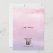 ロマンチックなサンセットウォーターカラー結婚式招待状 招待状 (裏面)