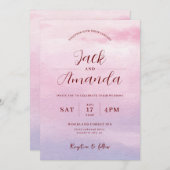 ロマンチックなサンセットウォーターカラー結婚式招待状 招待状 (正面/裏面)