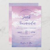 ロマンチックなサンセットウォーターカラー結婚式招待状 招待状 (正面/裏面)