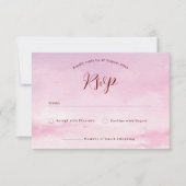 ロマンチックなサンセットウォーターカラー結婚式招待状rsvp サンキューカード (正面)