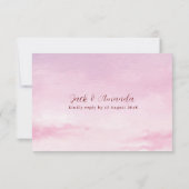 ロマンチックなサンセットウォーターカラー結婚式招待状rsvp サンキューカード (裏面)