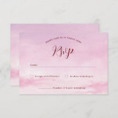 ロマンチックなサンセットウォーターカラー結婚式招待状rsvp サンキューカード (正面/裏面)