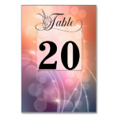 ロマンチックなサンセットカラーモダン《写真》ぼけ味結婚ズ テーブルナンバー (裏面)