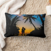 ロマンチックなサンセットシルエットランバーピローデザイン ランバークッション (ブランケット)