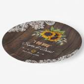 ロマンチックなサンフラワーブーケウッドI DO BBQ ペーパープレート (アングル)