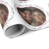 ロマンチックなサークルフォトとラブメッセージ ラッピングペーパー (ロールコーナー)