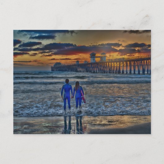 ロマンチックなサーファー ポストカード (正面)