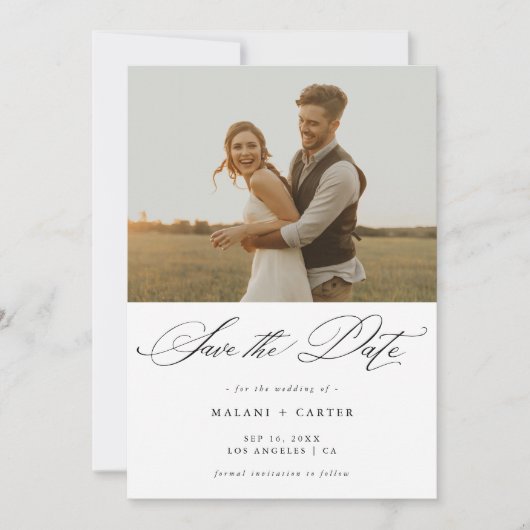 ロマンチックなシックなトレンディース素朴クリプト結婚フォト セーブザデート (正面)