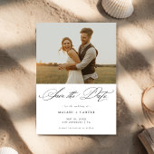 ロマンチックなシックなトレンディース素朴クリプト結婚フォト セーブザデート