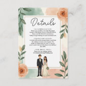 ロマンチックなシックなフローラフレームの新郎新婦結婚ズ エンクロージャーカード (正面)