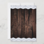 ロマンチックなシックなレースと素朴ダークウッド 招待状 (裏面)