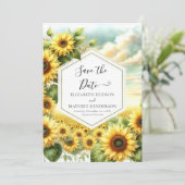 ロマンチックなシックな結婚ひまわり セーブザデート (スタンド正面)