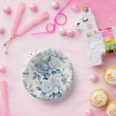 ロマンチックなシックアンティークダスティブルーバラ ペーパーボウル (パーティー)