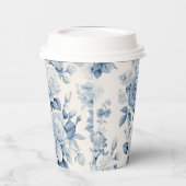 ロマンチックなシックアンティークダスティブルーバラ 紙コップ (左)